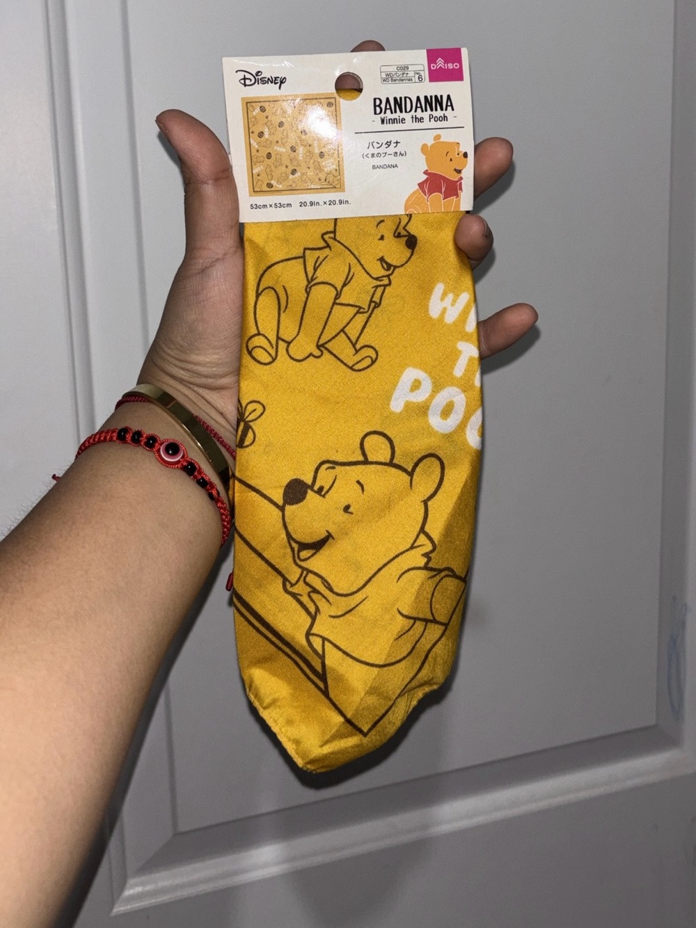 Daiso Yellow Disney Winnie the Pooh Bandanna